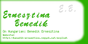 ernesztina benedik business card